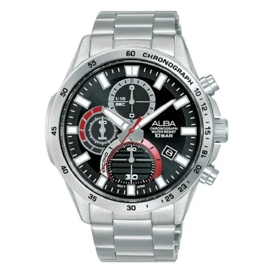Alba 43Mm Active Men's Watch, Analog, Stainless Steel Strap - Silver